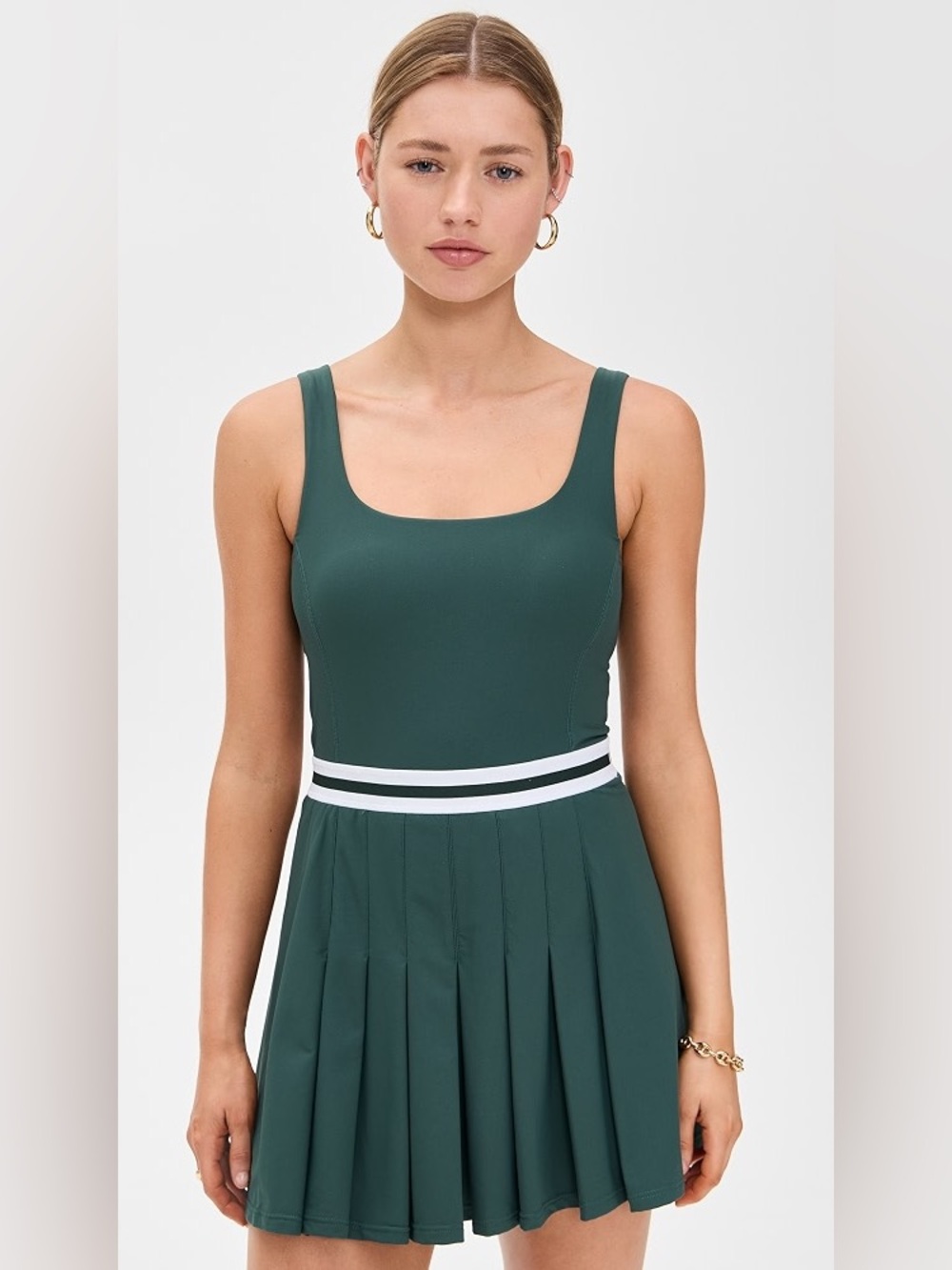 The Upside Peached Lucette Pleated Eden Green Tennis Athletic Mini Dress Size 8 - Picture 1 of 10